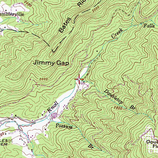 Topographic Map of Doubletop Branch, NC