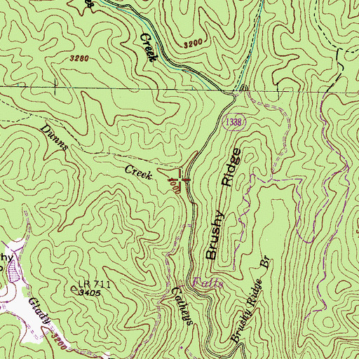 Topographic Map of Dunns Creek, NC