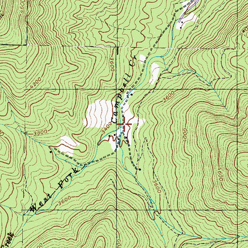 Topographic Map of East Fork Campbell Creek, NC
