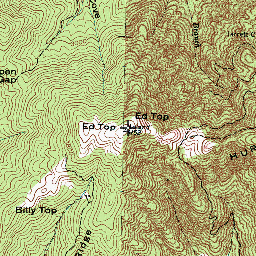 Topographic Map of Ed Top, NC