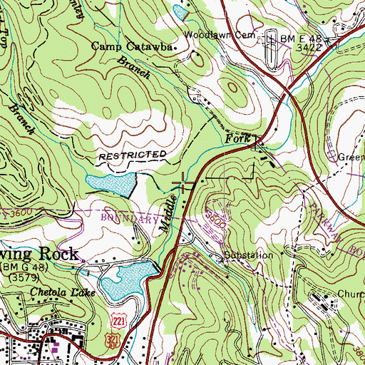 Topographic Map of Flat Top Branch, NC