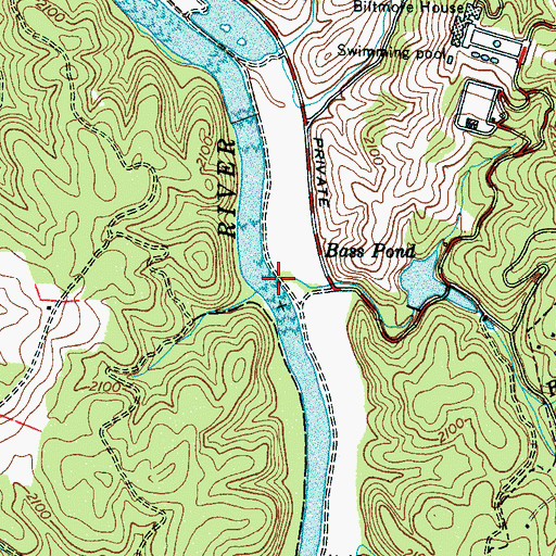 Topographic Map of Fourmile Branch, NC