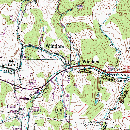 Topographic Map of George Fork, NC