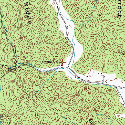 Topographic Map of Gragg Cemetery, NC