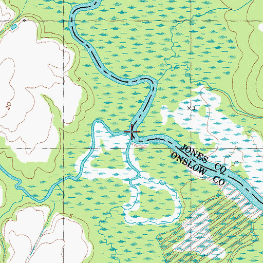 Topographic Map of Grants Creek, NC