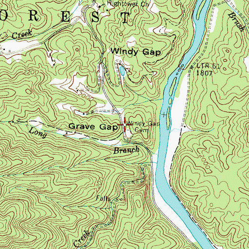 Topographic Map of Grave Gap, NC