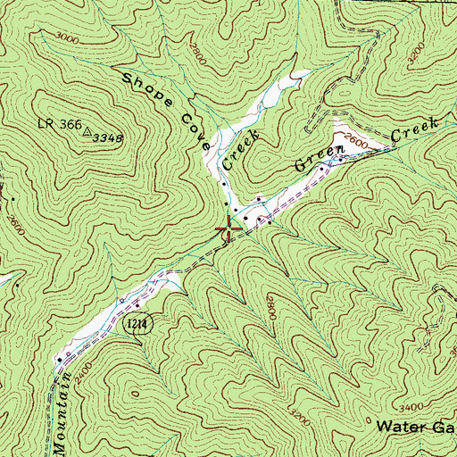 Topographic Map of Green Creek, NC