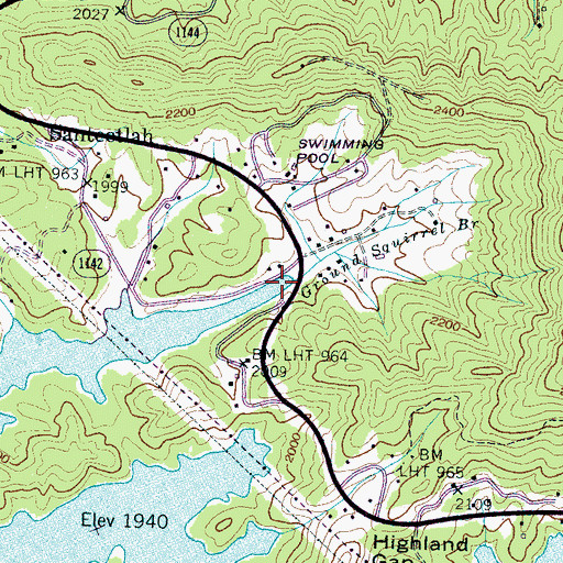 Topographic Map of Ground Squirrel Branch, NC