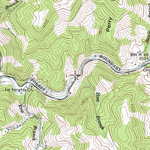 Topographic Map of Haw Branch, NC