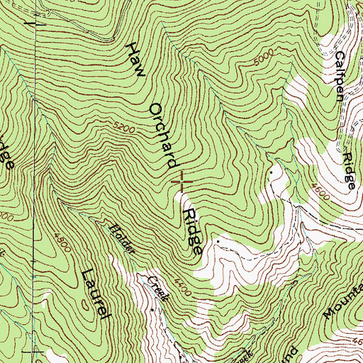 Topographic Map of Haw Orchard Ridge, NC