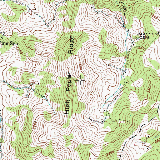 Topographic Map of High Poplar Ridge, NC