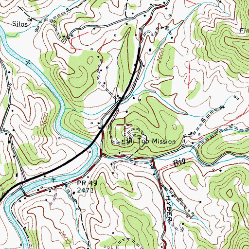 Topographic Map of Hill Top Mission, NC