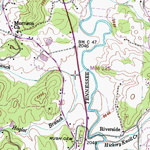 Topographic Map of Hoglot Branch, NC