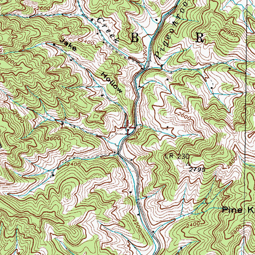 Topographic Map of Jake Hollow, NC