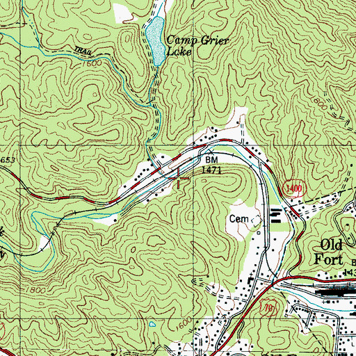 Topographic Map of Jarrett Creek, NC