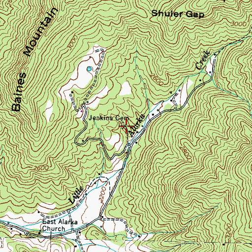 Topographic Map of Jenkins Cemetery, NC