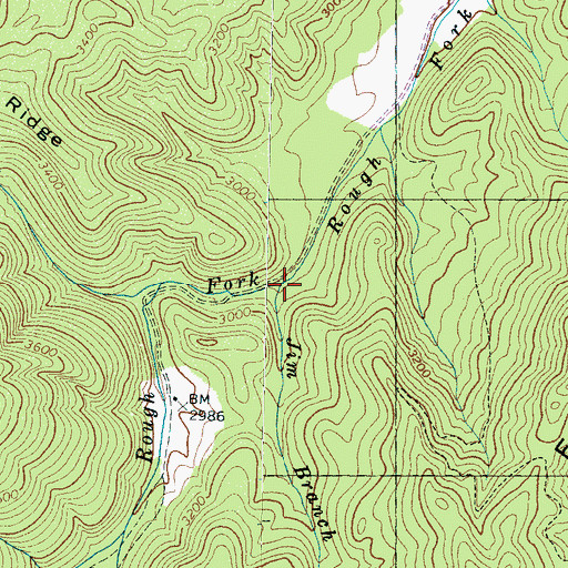 Topographic Map of Jim Branch, NC