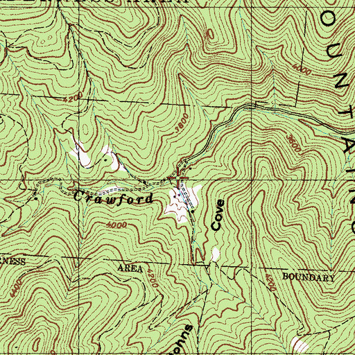Topographic Map of Johns Cove, NC