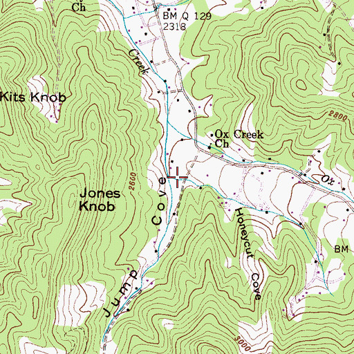 Topographic Map of Jump Cove, NC