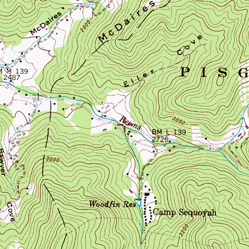 Topographic Map of Laurel Fork, NC