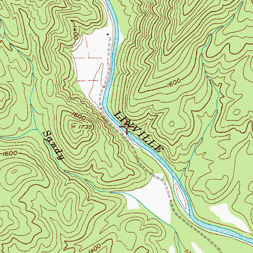 Topographic Map of Linville Gorge, NC