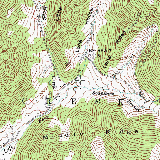 Topographic Map of Long Hollow, NC