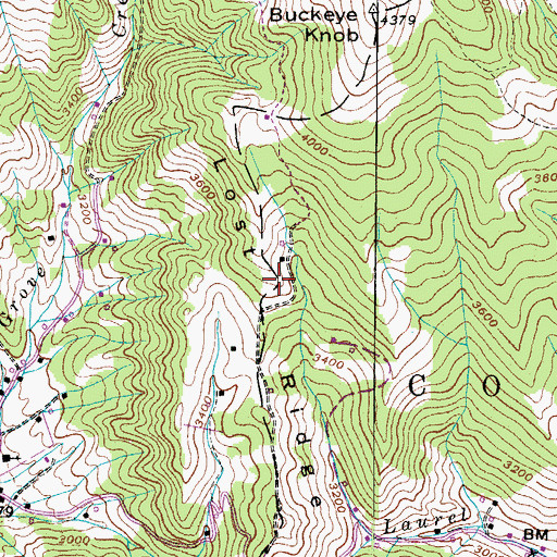 Topographic Map of Lost Ridge, NC
