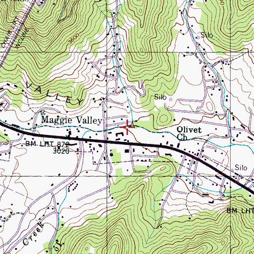 Topographic Map of Maggie Valley, NC