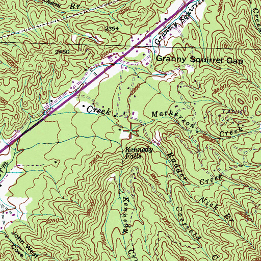 Topographic Map of Matherson Creek, NC