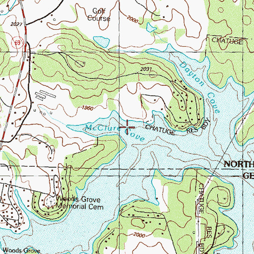 Topographic Map of McClure Cove, NC