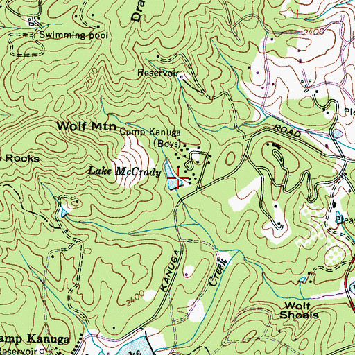 Topographic Map of Lake McCrady, NC