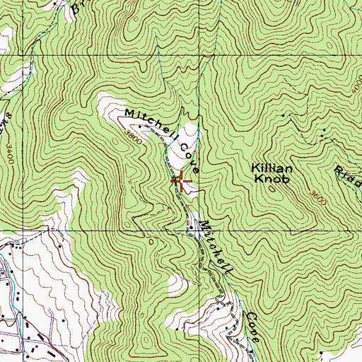 Topographic Map of Mitchell Cove, NC