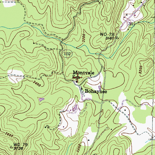 Topographic Map of Montvale School, NC