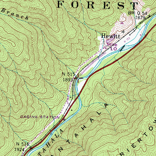 Topographic Map of Mudcut Branch, NC