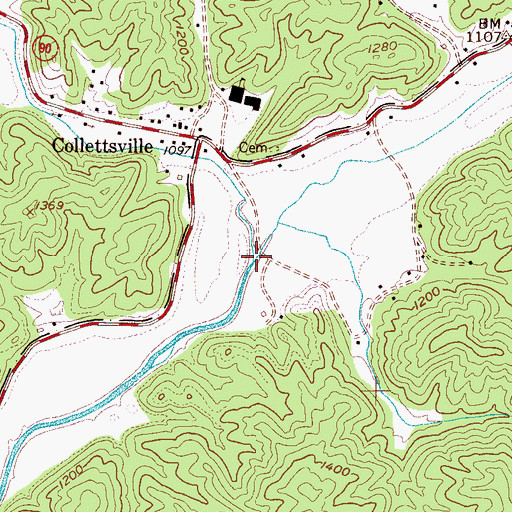 Topographic Map of Mulberry Creek, NC