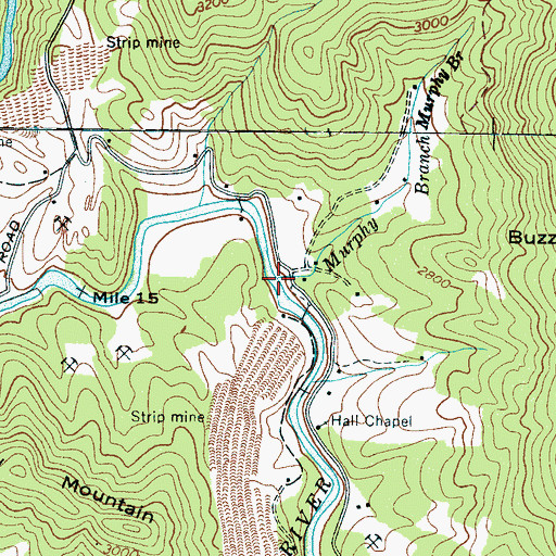 Topographic Map of Murphy Branch, NC