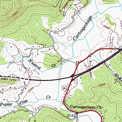 Topographic Map of Muskrat Creek, NC