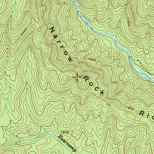 Topographic Map of Narrow Rock Ridge, NC