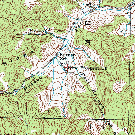 Topographic Map of New Prospect Church, NC