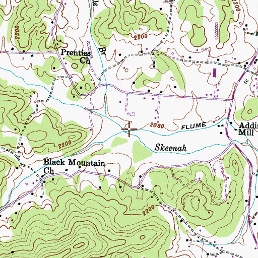 Topographic Map of North Fork Skeenah Creek, NC