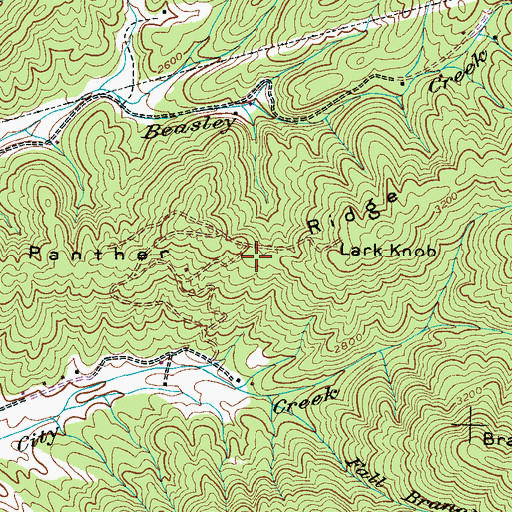 Topographic Map of Panther Ridge, NC