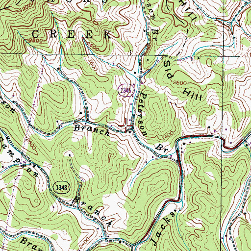 Topographic Map of Parson Branch, NC