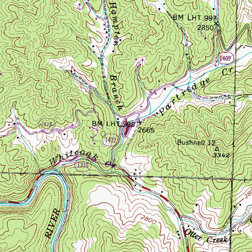 Topographic Map of Partridge Creek, NC