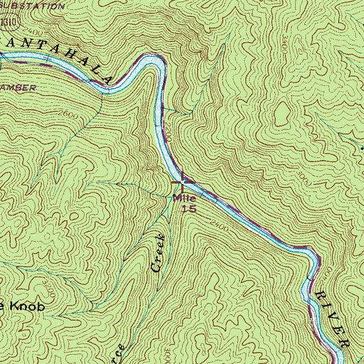 Topographic Map of Piercy Creek, NC