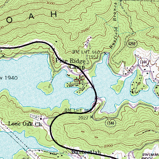 Topographic Map of Pine Ridge Camp, NC