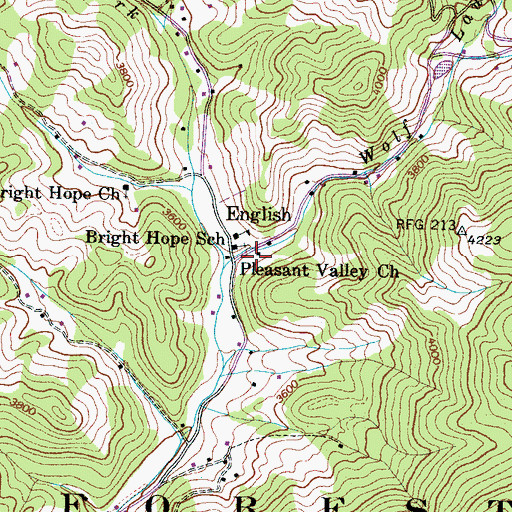 Topographic Map of Pleasant Valley Church, NC