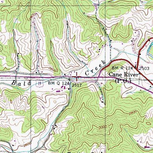 Topographic Map of Possumtrot Creek, NC