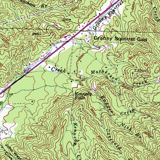 Topographic Map of Radder Creek, NC