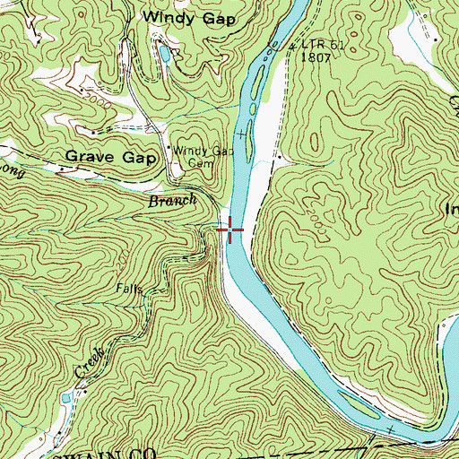 Topographic Map of Rattlesnake Creek, NC
