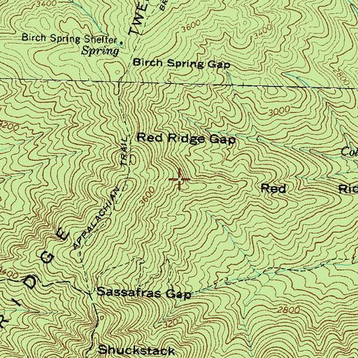 Topographic Map of Red Ridge, NC